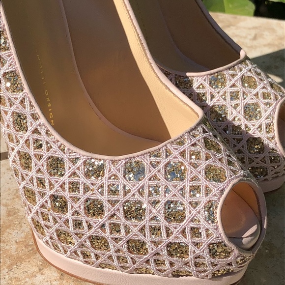 Pink and gold Giuseppe Zanotti platform heels 41 - Picture 2 of 8